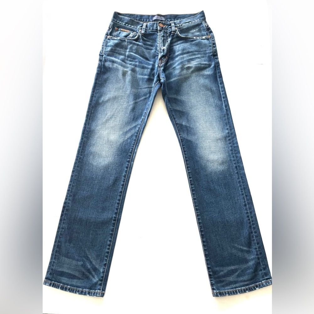 Jacob Davis Collection Straight Leg Jeans Distressed Medium Wash Men’s 28/32